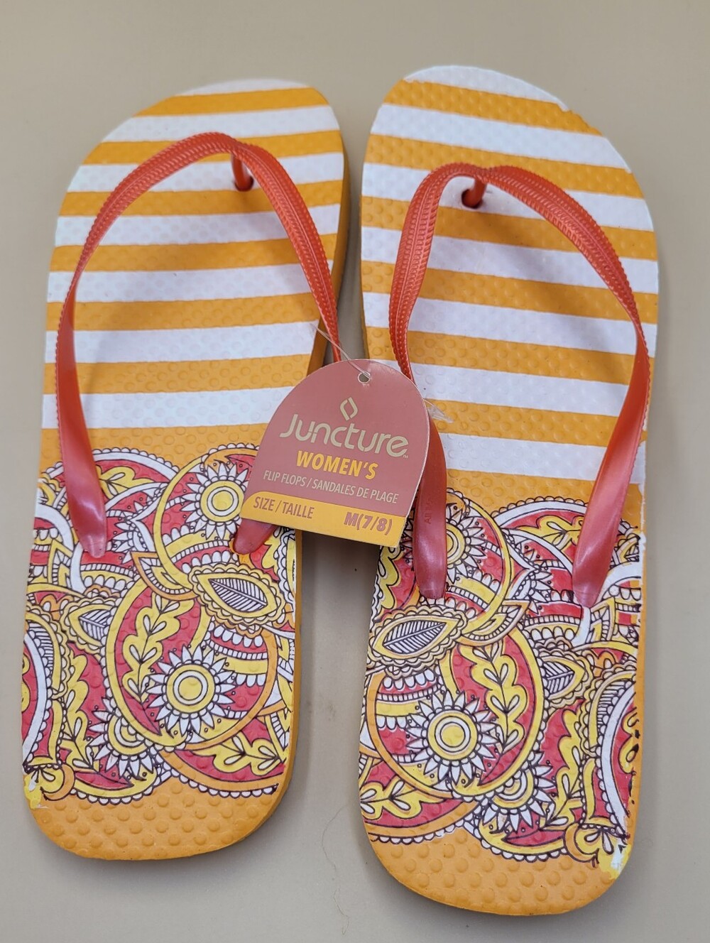 Juncture Women's Yellow & Pink‎ Patterned Sandals